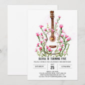 Invitation Guitare classique Chord Anniversaire (Devant / Derrière)
