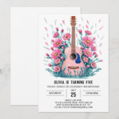 Invitation Guitare classique Chord Anniversaire (Devant / Derrière)