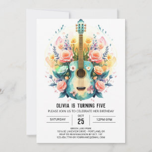 Invitation Guitare de ballade acoustique Anniversaire