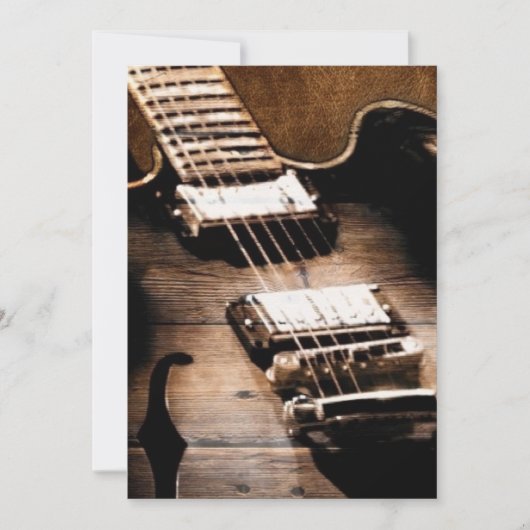 Invitation Guitare de musique country occidentale en bois de (Devant)