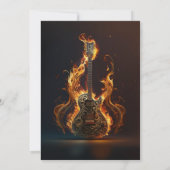 Invitation Guitare électrique en feu (Dos)