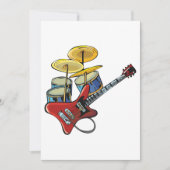 Invitation Guitare Électrique Et Fûts (Devant)