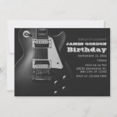 Invitation Guitare électrique monochrome (Devant)