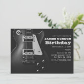 Invitation Guitare électrique monochrome (Debout devant)