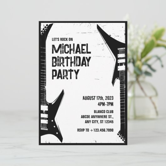 Invitation Guitare Grunge (Debout devant)