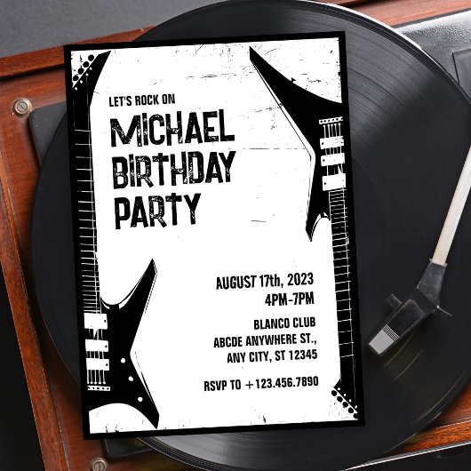 Invitation Guitare grunge