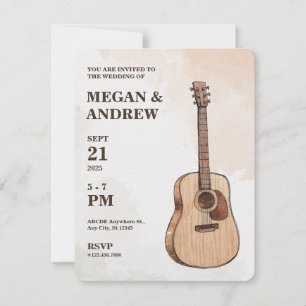 Invitation Guitare mariage d'art acoustique