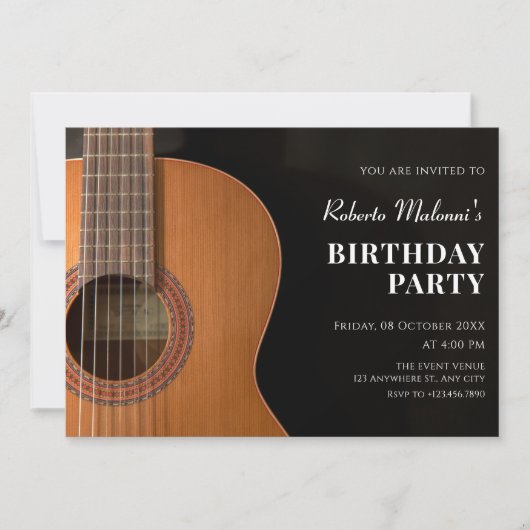Invitation Guitare minimaliste moderne (Devant)