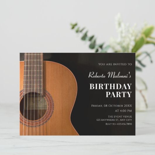 Invitation Guitare minimaliste moderne (Debout devant)