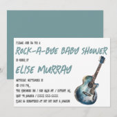 Invitation Guitare, Musique, Baby shower Rock-A-Bye (Devant / Derrière)