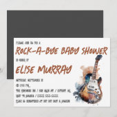 Invitation Guitare, Musique, Baby shower Rock-A-Bye (Devant / Derrière)