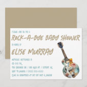 Invitation Guitare, Musique, Baby shower Rock-A-Bye (Devant / Derrière)