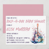 Invitation Guitare, Musique, Baby shower Rock-A-Bye (Devant / Derrière)