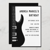 Invitation Guitare noire (Devant / Derrière)