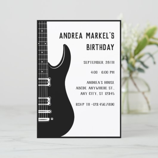 Invitation Guitare noire (Debout devant)