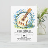 Invitation Guitare pour enfants acoustiques Anniversaire (Debout devant)