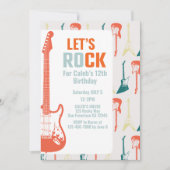 Invitation Guitare Rock et Roll Music Rockstar Anniversaire (Devant)
