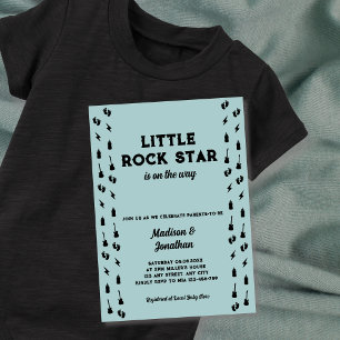 Invitation Guitare Rock N Roll Bébé Garçon Shower Rock Star