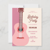 Invitation Guitare rose (Devant)