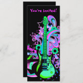 Invitation Guitare sauvage (noir) (Devant / Derrière)
