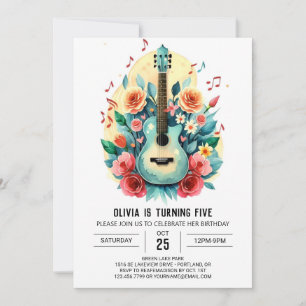 Invitation Guitare simple et personnalisable Anniversaire