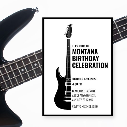 Invitation Guitare simple moderne