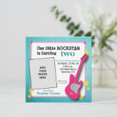 Invitation Guitare & Stars Fille Rockstar Anniversaire (Debout devant)