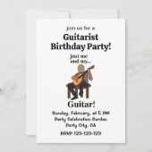 Invitation Guitarist Playing Guitar Birthday Party (Devant)