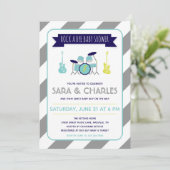 Invitation Guiter et tambours Rock a Bye Baby shower Invitati (Debout devant)