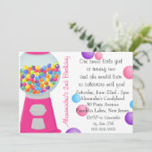 Invitation Gum Ball Machine à bonbons Fille Anniversaire (Debout devant)