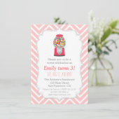 Invitation Gumball Machine Candy fête d'anniversaire à thème (Debout devant)