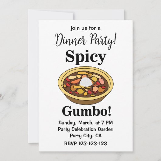 Invitation Gumbo Gumbo épicé (Devant)
