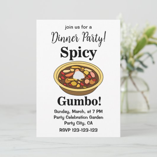 Invitation Gumbo Gumbo épicé (Debout devant)