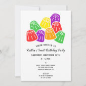 Invitation Gumdrops moderne Candy Sweet Birthday Party (Devant)