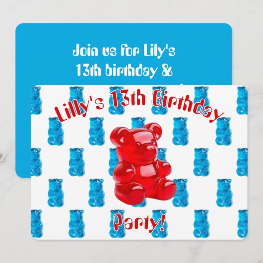 Invitation Gummy Jelly (Devant / Derrière)