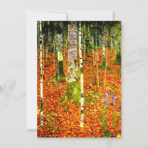 Invitation Gustav Klimt Birch Trees