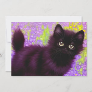 Invitation Gustav Klimt Black Kitten