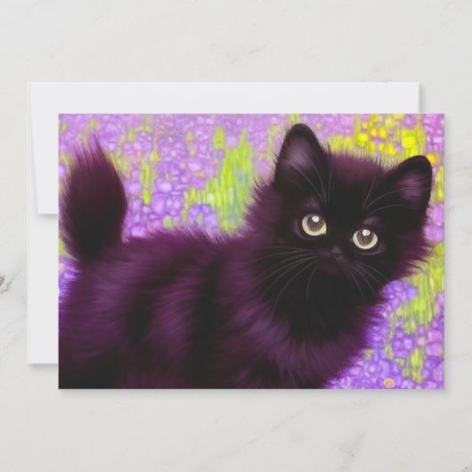 Invitation Gustav Klimt Black Kitten (Devant)