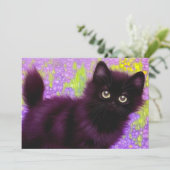 Invitation Gustav Klimt Black Kitten (Debout devant)