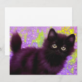 Invitation Gustav Klimt Black Kitten (Devant / Derrière)