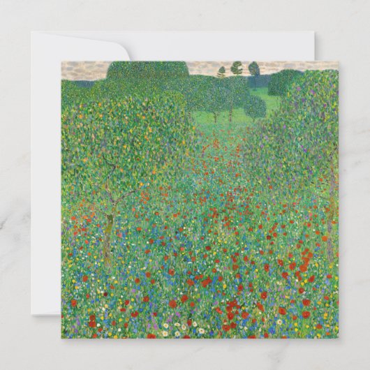 Invitation Gustav Klimt - Champ de coquelicots (Devant)