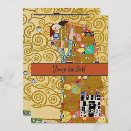 Invitation Gustav Klimt Exécution Nouveau Couple (Devant / Derrière)