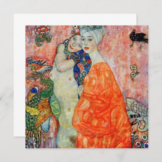 Invitation Gustav Klimt - Femmes amis (Devant / Derrière)