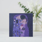 Invitation Gustav Klimt Kiss en violet Art Print Flat Card (Debout devant)