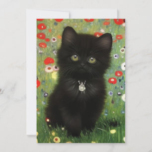 Invitation Gustav Klimt Kitten