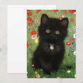 Invitation Gustav Klimt Kitten (Devant / Derrière)
