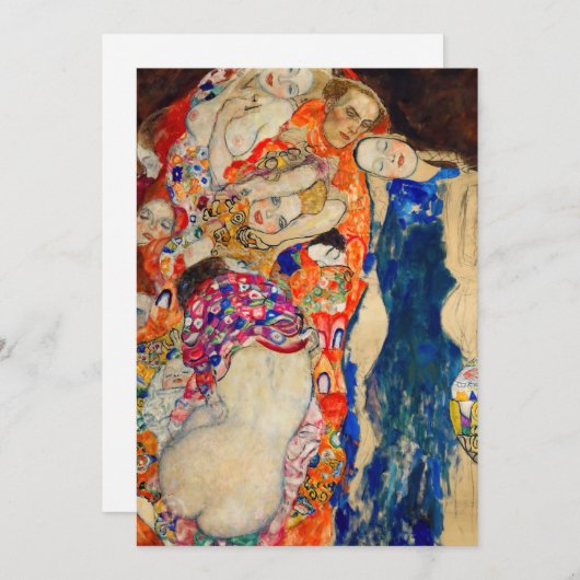 Invitation Gustav Klimt - La Mariée (inachevé) (Devant / Derrière)