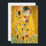 Invitation Gustav Klimt Le Baiser<br><div class="desc">Carte représentant la peinture à l’huile de Gustav Klimt avec la feuille d’or The Kiss (1908). Un homme et une femme, aux couleurs dorées brillantes, embrassent et embrassent avec amour dans un champ de fleurs. Un grand cadeau pour les amateurs d'art Art Nouveau et autrichien.</div>