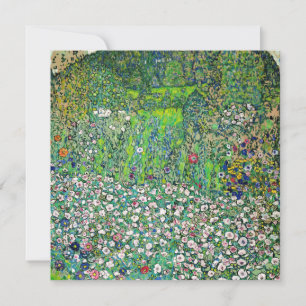 Invitation Gustav Klimt - Paysage horticole et sommet de coll