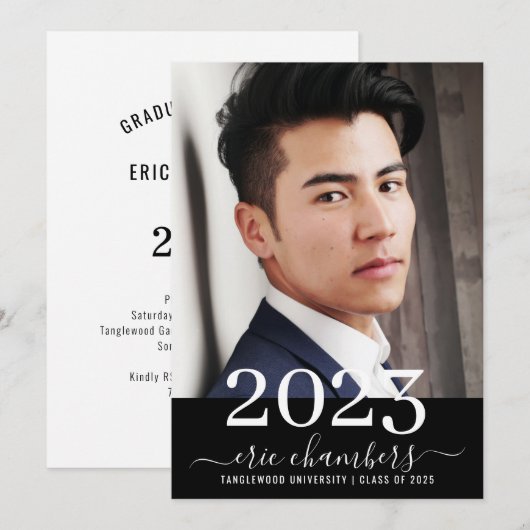 Invitation Guy Photo Graduation Party Classe De 2023 (Devant / Derrière)
